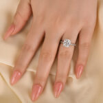 S925 3.0 Carat Cushion Cut White Sapphire Women's Engagement Ring In Sterling Silver - Image 12