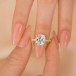 S925 3.0 Carat Cushion Cut White Sapphire Women's Engagement Ring In Sterling Silver - Image 3