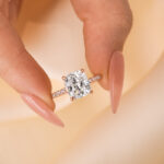 S925 3.0 Carat Cushion Cut White Sapphire Women's Engagement Ring In Sterling Silver - Image 2