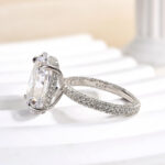 S925 8.0Ct Oval Cut Simulated Diamond Engagement Ring - Image 5