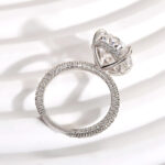 S925 8.0Ct Oval Cut Simulated Diamond Engagement Ring - Image 4