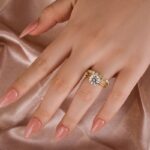 S925 Moissanite 2.0 Ct Solitaire Round Cut Yellow Gold Wedding Ring Set - Image 3