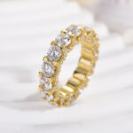S925 Eternity Round Cut Simulated Diamond Wedding Band for Her In White Gold - Image 10