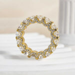 S925 Eternity Round Cut Simulated Diamond Wedding Band for Her In White Gold - Image 12