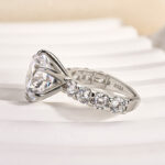 S925 Maxine Unique 6 Prong 6.0Ct Round Cut Engagement Ring - Image 6