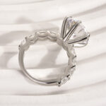 S925 Maxine Unique 6 Prong 6.0Ct Round Cut Engagement Ring - Image 7