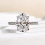 S925 Classic Oval Cut Simulated Diamond Engagement Ring In Sterling Silver - Image 5