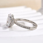 S925 Classic Oval Cut Simulated Diamond Engagement Ring In Sterling Silver - Image 6