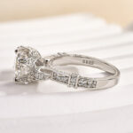 S925 Moissanite 2.0Carat Round Cut Vintage Engagement Ring in Sterling Silver - Image 4