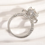 S925 Moissanite 2.0Carat Round Cut Vintage Engagement Ring in Sterling Silver - Image 5