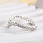 S925 Exclusive V-shaped Design Full Wedding Band - Image 6