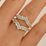 S925 Pavé Full Eternity Enhancer White/Yellow Gold Wedding Band - Image 3