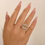 S925 Pavé Full Eternity Enhancer White/Yellow Gold Wedding Band - Image 5