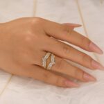 S925 Pavé Full Eternity Enhancer White/Yellow Gold Wedding Band - Image 4