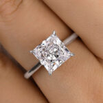 S925 Stunning Square Solitaire Princess Cut Engagement Ring