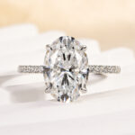 S925 Maxine Moissanite 2.0 Ct~5.5 Ct Oval Cut Engagement Ring In Sterling Silver - Image 7