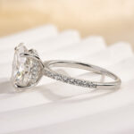 S925 Maxine Moissanite 2.0 Ct~5.5 Ct Oval Cut Engagement Ring In Sterling Silver - Image 8