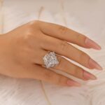 S925 8.0 Carat Pear Cut Three Stone Insert Wedding Ring Set With Engagement Ring Enhancer - Image 4
