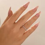 S925 Full Eternity Pear Cut White Gold Wedding Band Anniversary Rings for Her - Image 2