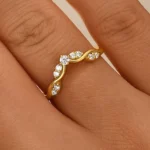 S925 0.2Ct Vine Twist Vintage Wedding Band In Sterling Silver - Image 5