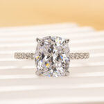 S925 3.0 Carat Cushion Cut White Sapphire Women's Engagement Ring In Sterling Silver - Image 5