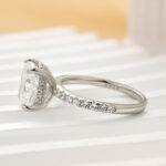 S925 3.0 Carat Cushion Cut White Sapphire Women's Engagement Ring In Sterling Silver - Image 6