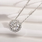 S925 1.0 Ct Round Cut Moissanite Snowflake Pendant Female Necklace In Sterling Silver - Image 4
