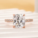 S925 3.0 Carat Cushion Cut White Sapphire Women's Engagement Ring In Sterling Silver - Image 14