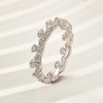 S925 Unique 0.5Ct Eternity Crown-Shaped Wedding Band In Sterling Silver - Image 3
