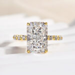 S925 Maxine Elegant Radiant Cut Simulated Diamond Engagement Ring - Image 5