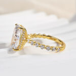 S925 Maxine Elegant Radiant Cut Simulated Diamond Engagement Ring - Image 7