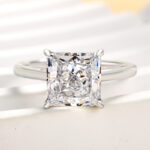S925 Stunning Square Solitaire Princess Cut Engagement Ring - Image 5