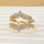 S925 Pavé Full Eternity Enhancer White/Yellow Gold Wedding Band - Image 8