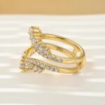 S925 Pavé Full Eternity Enhancer White/Yellow Gold Wedding Band - Image 7