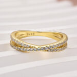 S925 Maxine Moissanite 2.0 Ct X Criss Cross Wedding Band - Image 9