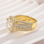 S925 Moissanite Halo Split Shank 4.0Ct Round Cut White Gold Engagement Ring - Image 10