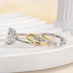 S925 Maxine Honorable Three Stone Emerald Cut 3PC Wedding Set - Image 5