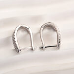 S925 1.0Ct*2 Moissanite Noble U-shaped Round Cut Earrings - Image 6