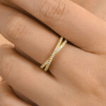 S925 Maxine Moissanite 2.0 Ct X Criss Cross Wedding Band - Image 5