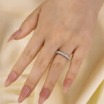 S925 Eternity Round Cut Simulated Diamond Women's Wedding Band In Sterling Silver - Image 3