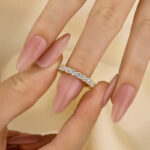 S925 Eternity Round Cut Simulated Diamond Women's Wedding Band In Sterling Silver - Image 7