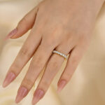 S925 Eternity Round Cut Simulated Diamond Women's Wedding Band In Sterling Silver - Image 8