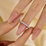 S925 Eternity Round Cut Simulated Diamond Women's Wedding Band In Sterling Silver - Image 13