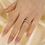 S925 Eternity Round Cut Simulated Diamond Women's Wedding Band In Sterling Silver - Image 12