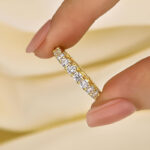 S925 Eternity Round Cut Simulated Diamond Women's Wedding Band In Sterling Silver - Image 6