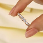 S925 Eternity Round Cut Simulated Diamond Women's Wedding Band In Sterling Silver - Image 11