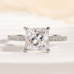 S925 Maxine Moissanite 2.0~3.0 Carat Square Princess Cut Engagement Ring - Image 2