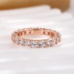S925 Eternity Round Cut Simulated Diamond Women's Wedding Band In Sterling Silver - Image 15