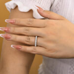 S925 Exquisite Half Round Cut Women's Wedding Band - Image 3