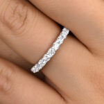 S925 Exquisite Half Round Cut Women's Wedding Band